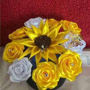 Yellow and White Floral Accessory